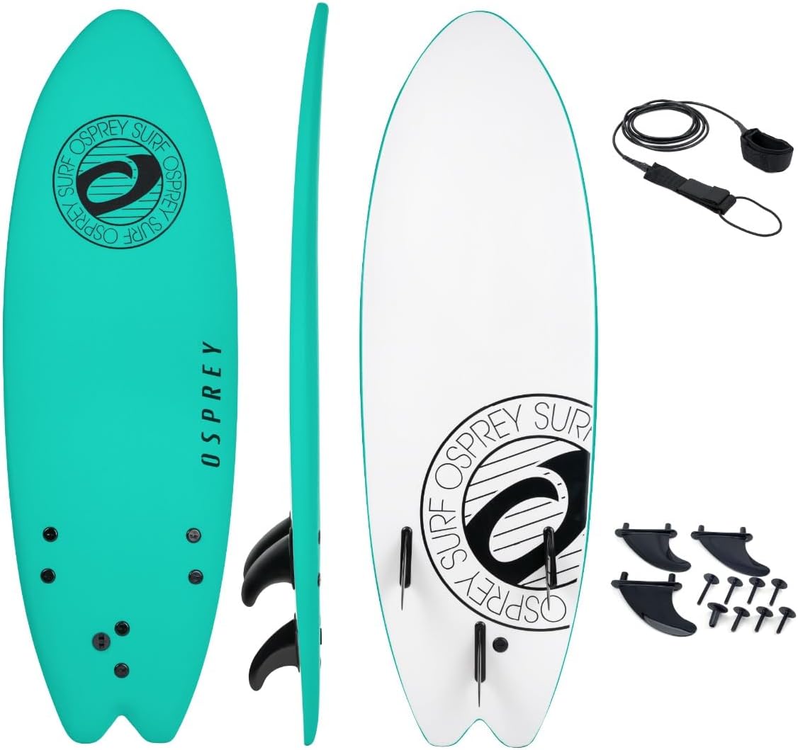 Osprey Foam Surfboard, Perfect for Beginners, Lightweight & Durable with Bold Design