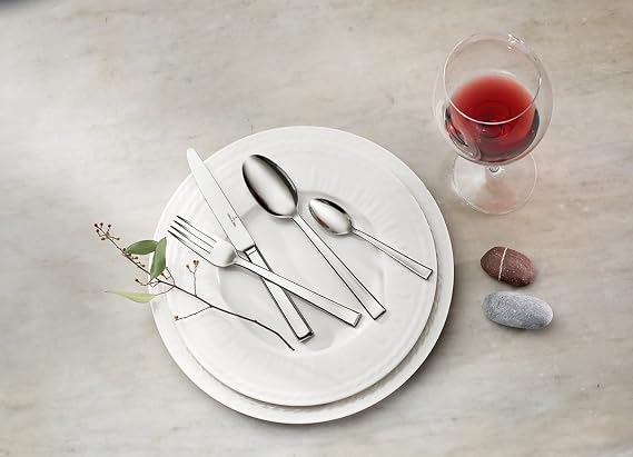 Villeroy & Boch Victor 60-Piece Flatware Set, Complete Service for 12,  with Storage Container, Made from 18/10 Stainless Steel