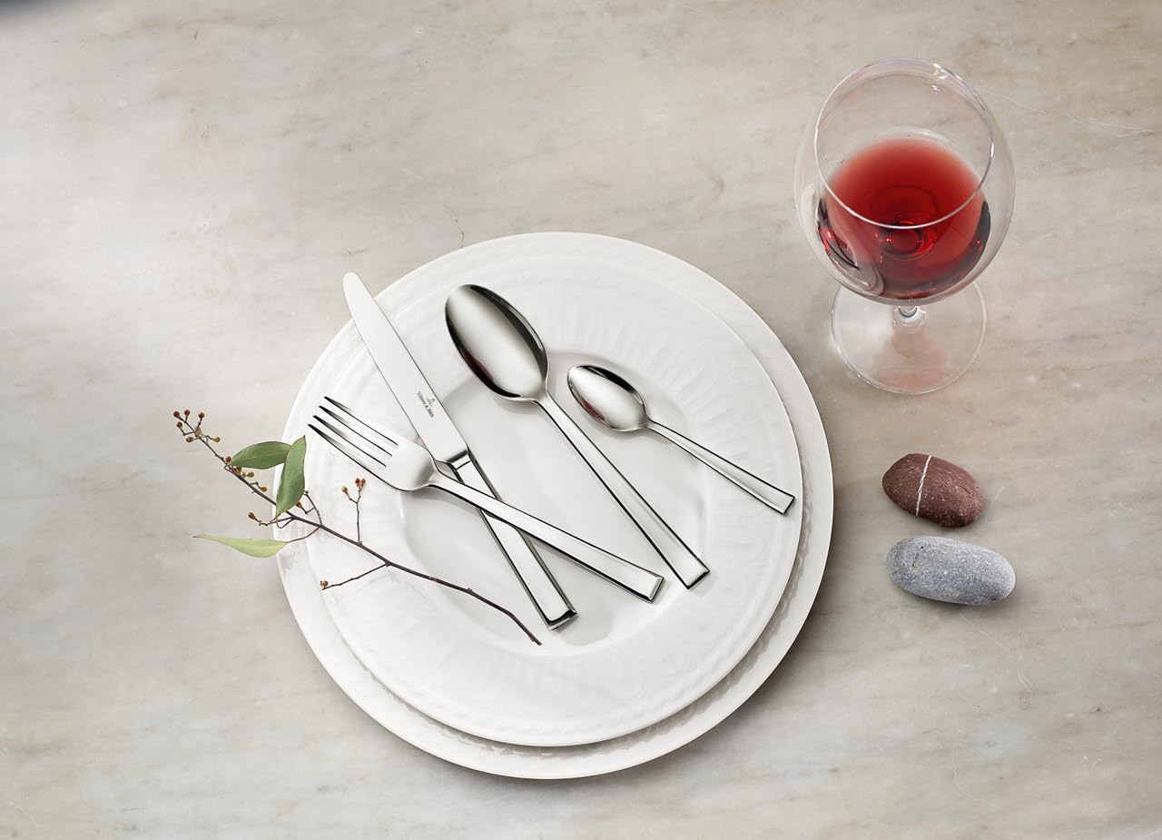 Villeroy & Boch Victor 60-Piece Flatware Set, Complete Service for 12, Comes with Storage Container, Made from 18/10 Stainless Steel