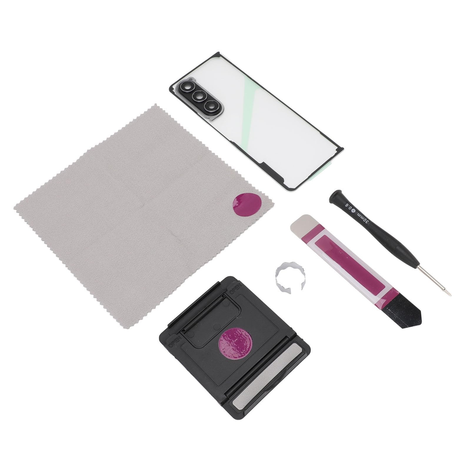 Cryfokt Cover Posteriore in Vetro per Telefono, Sostituzione per Z Fold 5 | Vetro rinforzato resistente, facile installazione adesiva, progettato per i modelli Z Fold, set di strumenti di riparazione