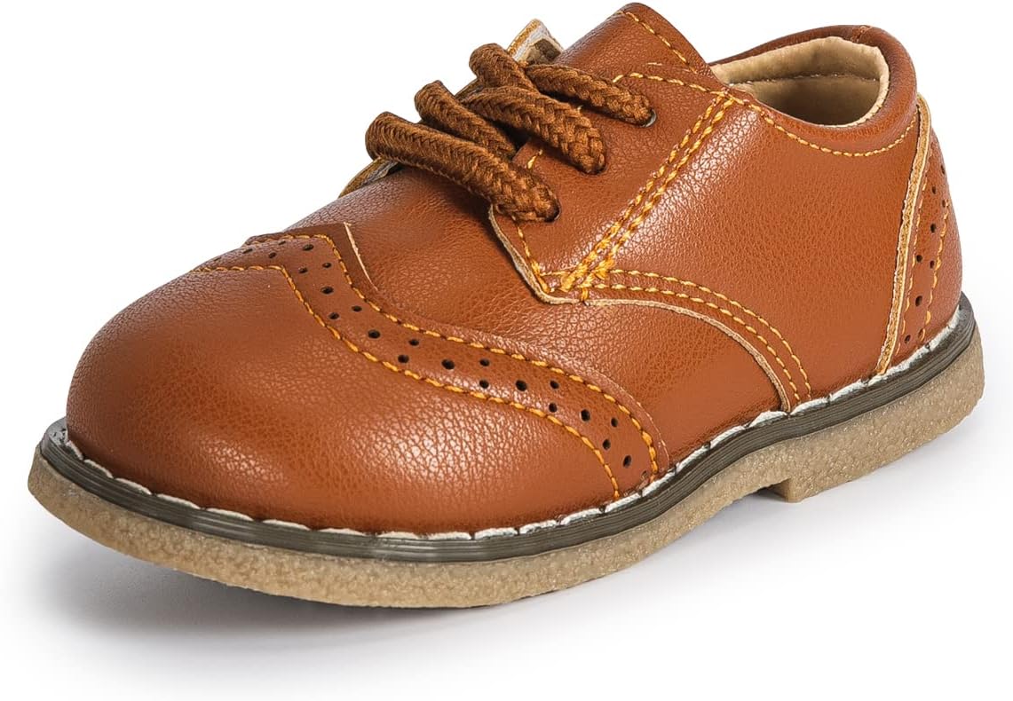 Casazoe Boys Girls Oxford Wedding Dress Shoes Classic School Uniform Flats Formal Casual Loafer for Toddler Little Kid