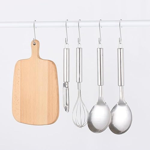 Miniatura 6 de Paquete de 30 ganchos en S de 3.54 pulgadas, acero inoxidable resistente con tapón de goma, ganchos pequeños en S para colgar plantas, cestas, ropa,