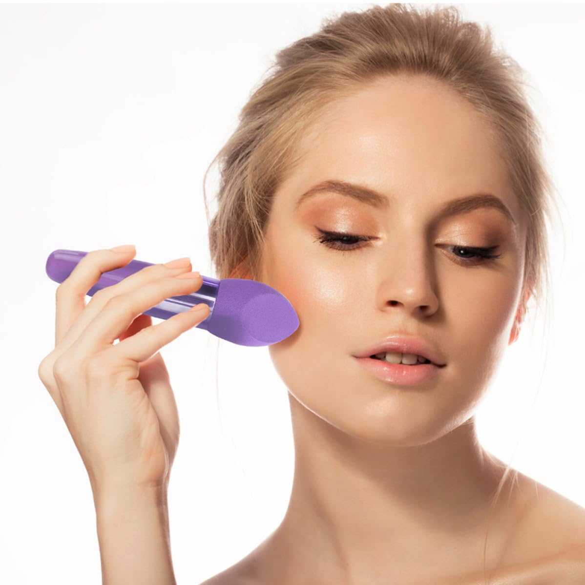 Esponjas de Maquillaje Profesionales Portátiles y Delicadas Set de 6 de Látex en Forma de Bolígrafo para Uso Simple y Práctico en Maquillaje Facial