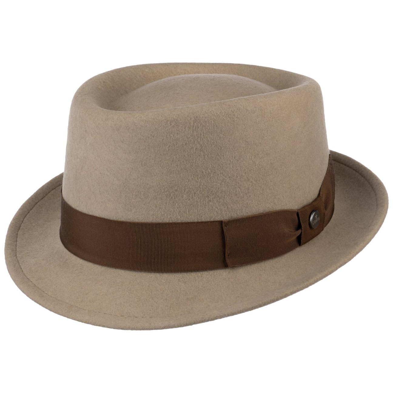 Lierys Chapeau Crushable Pork Pie Femme/Homme - Made in Italy en Feutre de Laine avec Ruban Gros Grain Automne-Hiver Hiver
