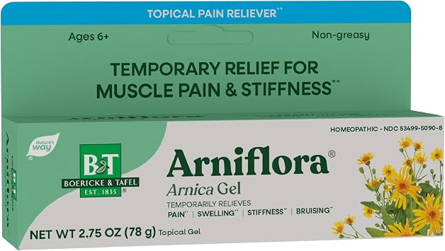 Natures Way Boericke & Tafel Arniflora Arnica Gel, Temporarily Relieves Pain*, Swelling*, Stiffness*, 2.75 Oz Packaging May Vary
