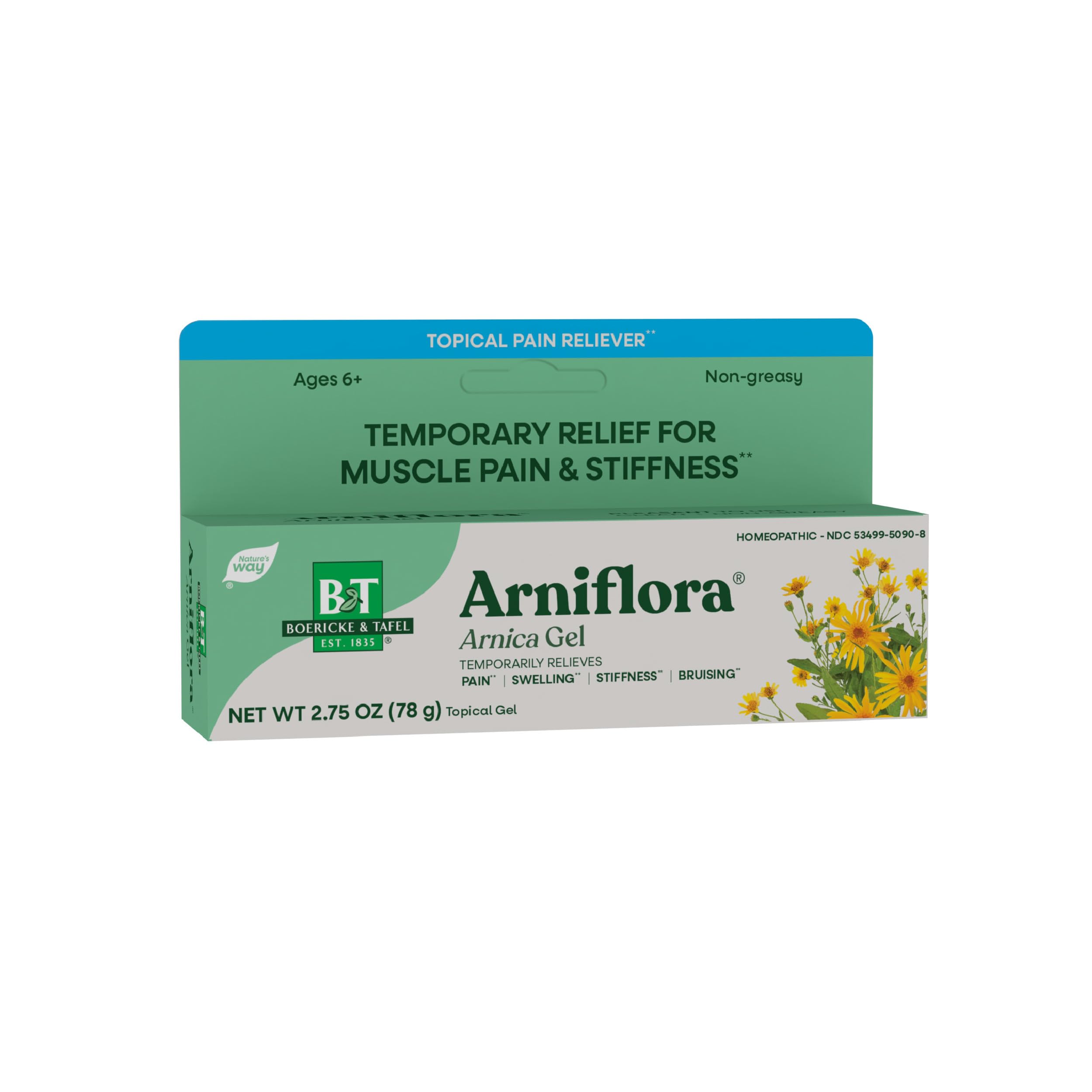 Nature's Way Boericke & Tafel Arniflora Arnica Gel, Temporarily Relieves Pain*, Swelling*, Stiffness*, 2.75 Oz (Packaging May Vary)