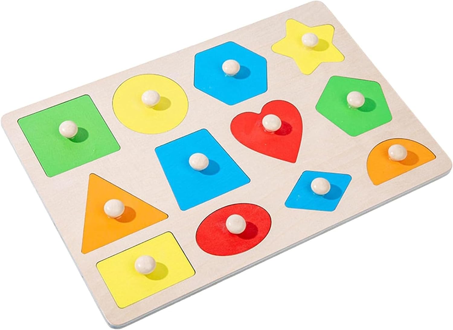 Amazon.co.jp: 型はめパズル 木製 図形 かたはめ 知育 パズル 1歳半 18ヵ月 赤ちゃん 木のおもちゃ 木製 形合わせ