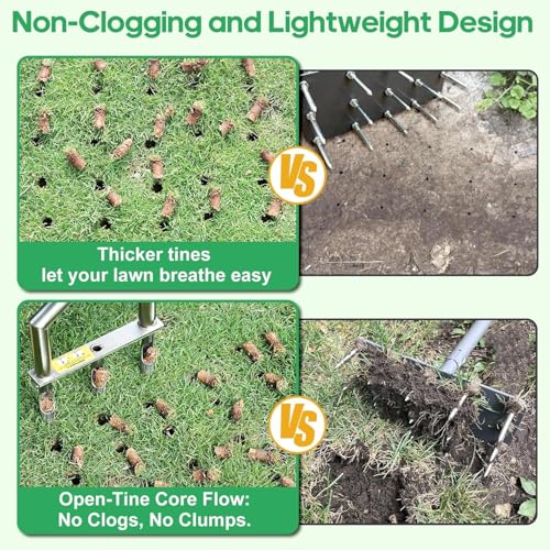 Manual Push Core Aerator with 3 Tines
