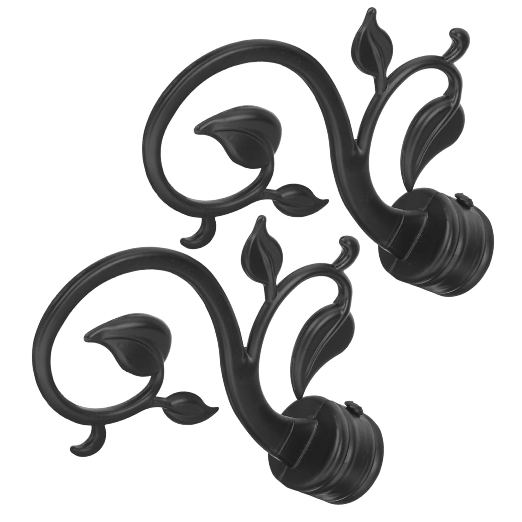 ERINGOGO 2Pcs Curtain Pole Finials Matte Leaf Design Stylish Curtain Rod Ends for Home Decor and Easy to Install for Living Room Bedroom Dining Room