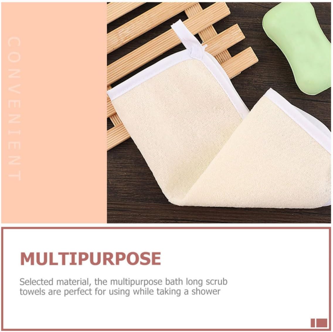BESTonZON 4pcs Exfoliating Back Scrubbers Shower Towels Made of Nylon and Cloth Multipurpose Bathing Washcloths for Preventing Clogged Pores and Deep Cleansing