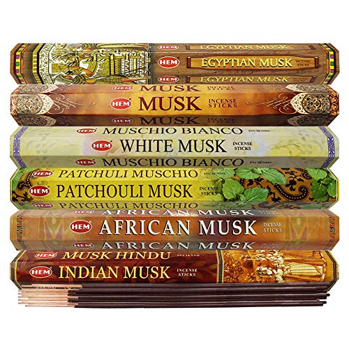 Hem Incense Sticks Variety Pack #17 And Incense Stick Holder Bundle With 6 Musk Fragrances #TOP2