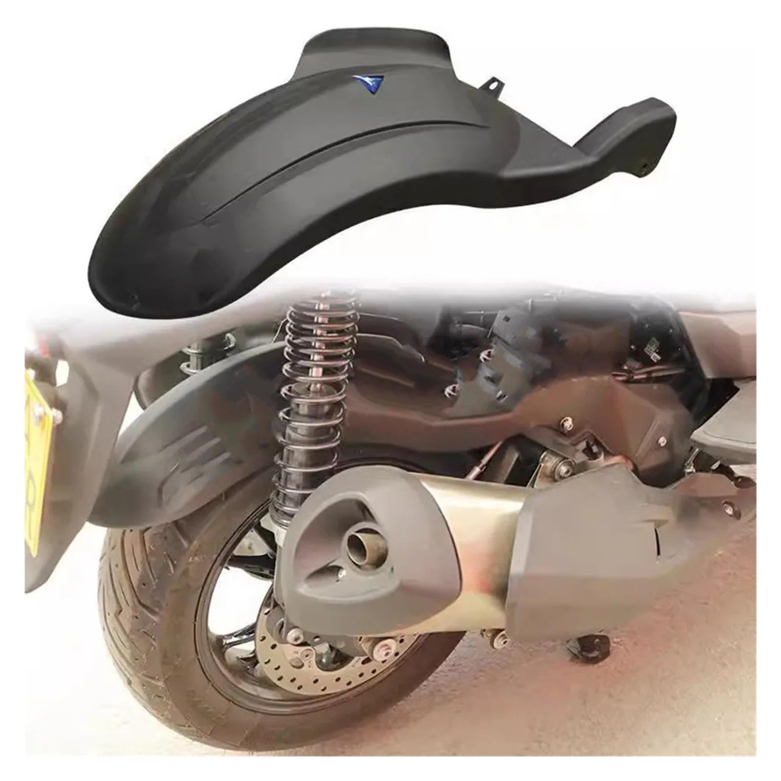 Parafango Motocicletta Per VOGE SR4, Deflettore Per Acqua Posteriore Protezione Anti-fango Per Parafango Esteso Paraspruzzi in plastica per parafango posteriore p(A Black)