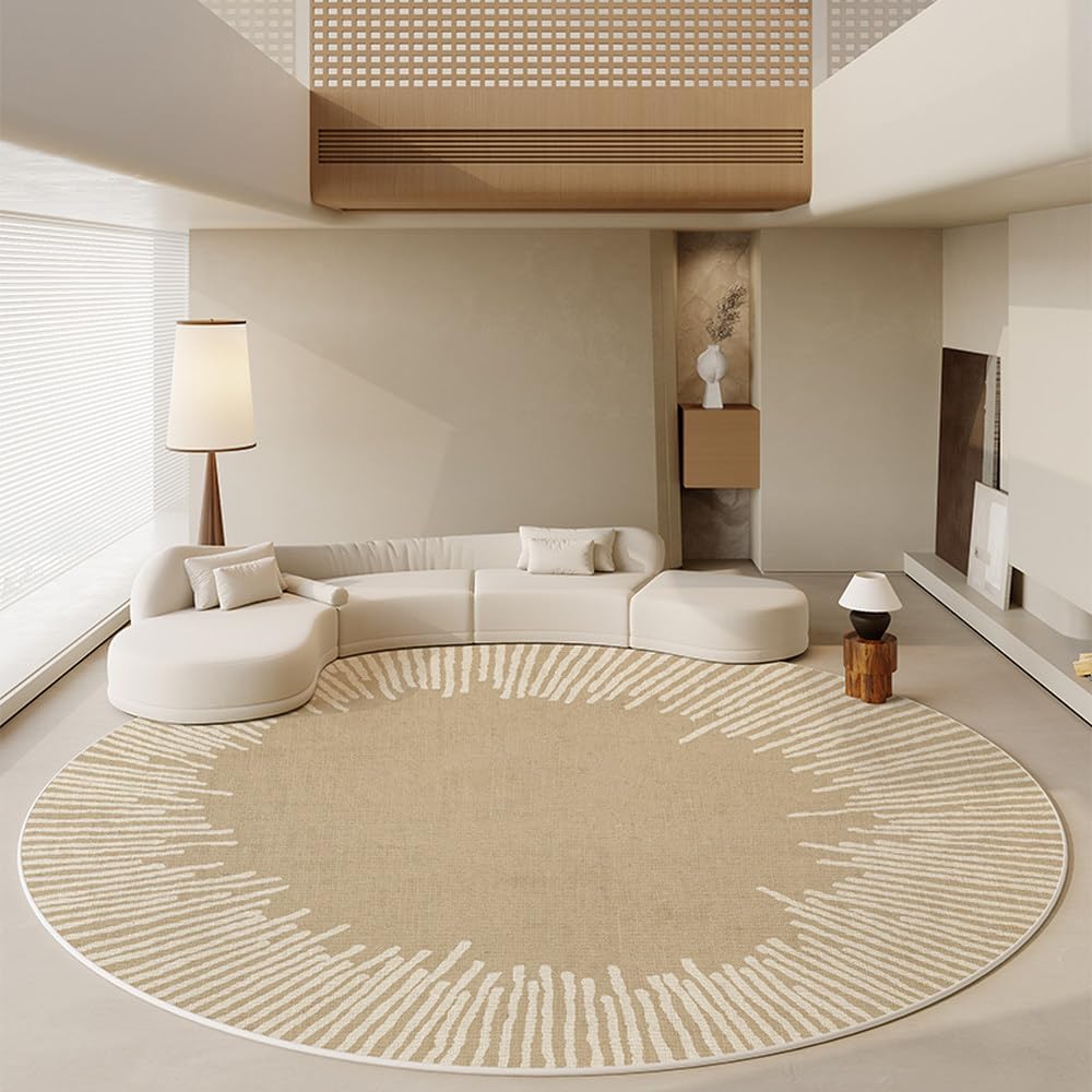 Living Room Decoration Carpet Large Area Round Rugs for Bedroom Home Washable Floor Mat Soft Study,A,200X200CM