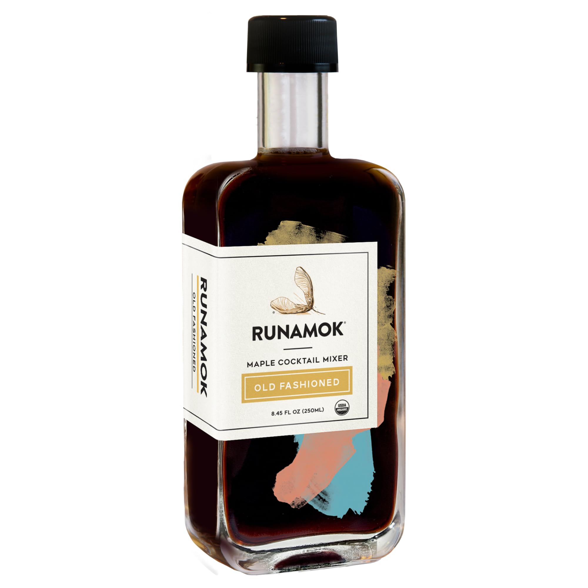 Organic Old Fashioned Cocktail Syrup | Non-Alcoholic Maple-based Cocktail Mixers | Perfect Old Fashioned | 8.45 Fl Oz (250mL)