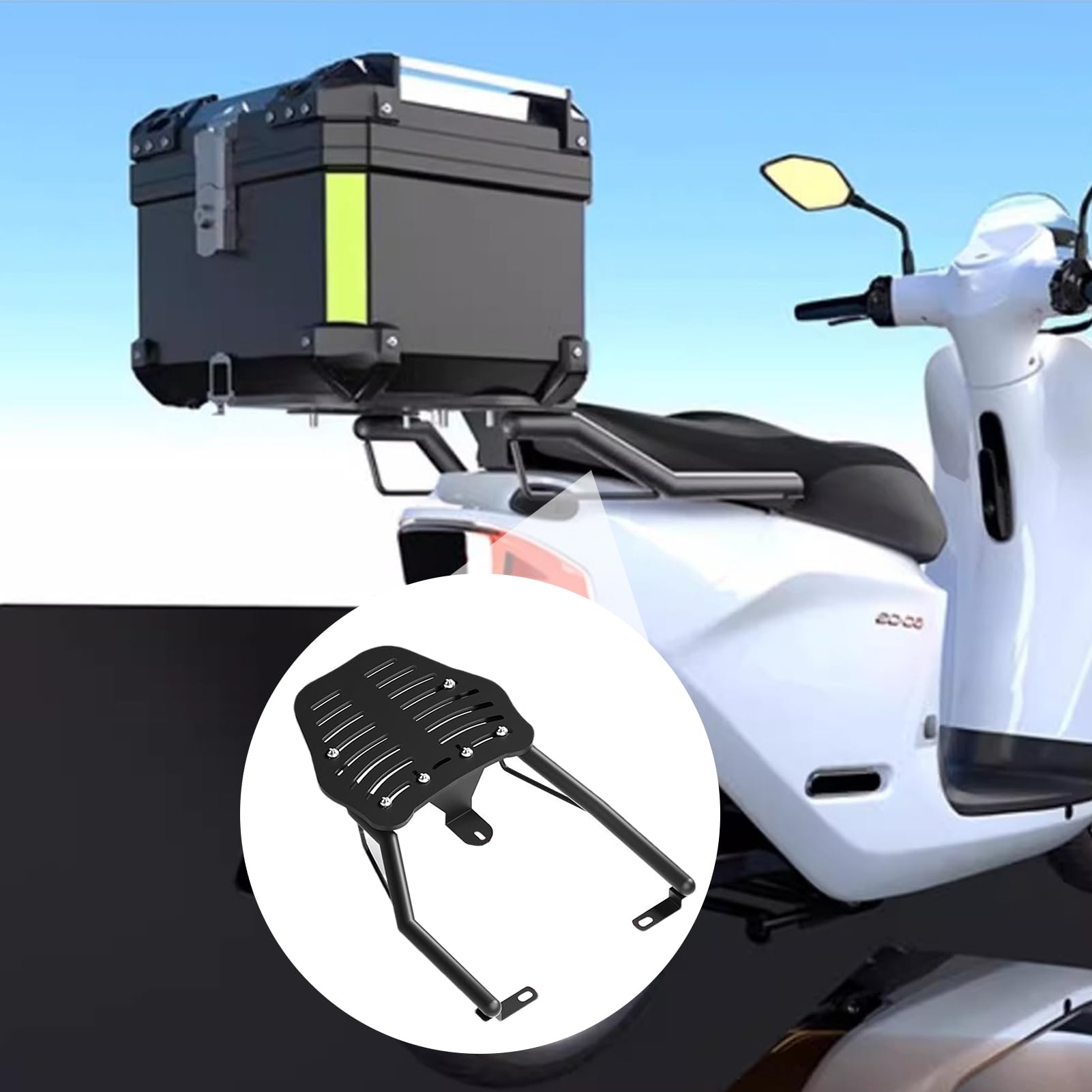 Motorrad-Kofferraumträger Gepäckträger Heckgepäckträger Verstellbarer Gepäckträger Schwarz Pendelreisen Täglichen