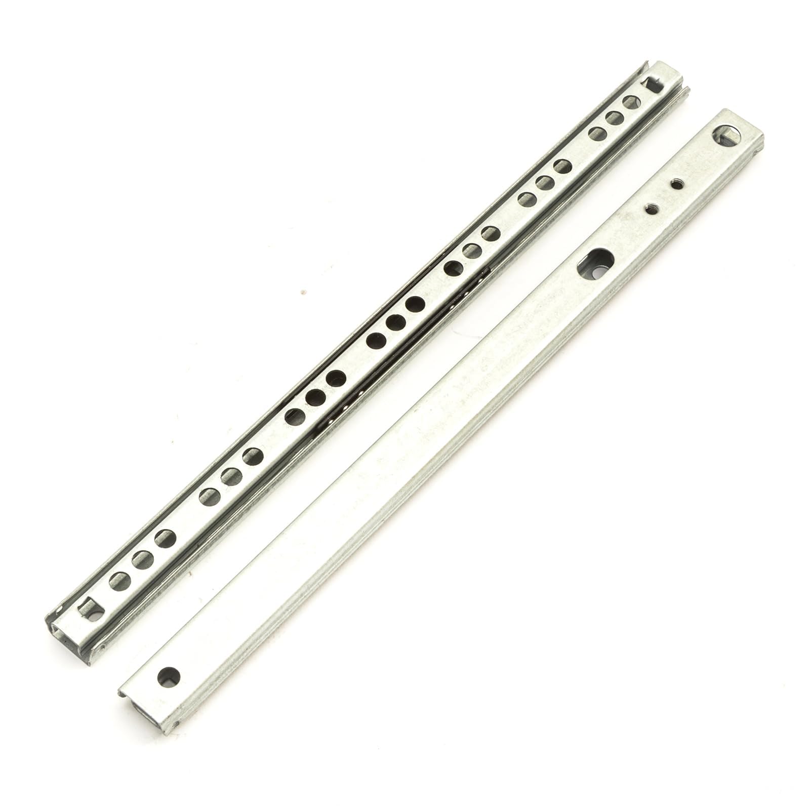 1 Pair 245 x 17mm Drawer Runners Slides Load Capacity 10 kg / 22 lbs Cabinet Ball Bearings Grooved Slides Kitchen Bedroom Cupboard Draws Galvanised Steel