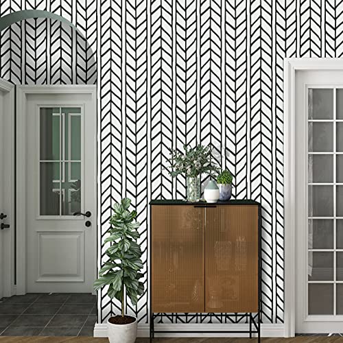 Peel and Stick Wallpaper Boho Wallpaper Herringbone Peel and Stick