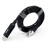 USB Console Cable UART Serial Cable Essential Accesory of Cisco, NETGEAR, Ubiquity, LINKSYS, Routers/Switches for Laptops in Windows, Mac, Linux（Black,6ft