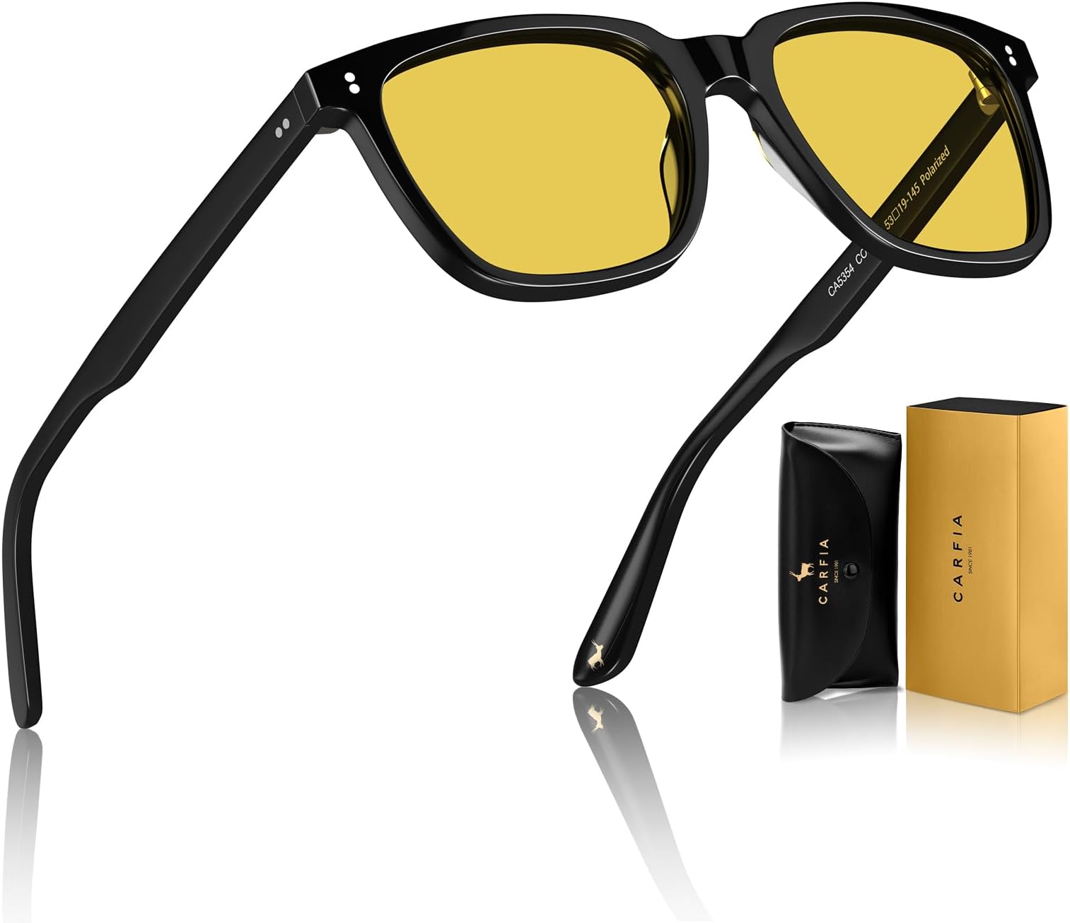 CARFIA Retro Square Mens Sunglasses Polarised Eyewear 100% UV Protection
