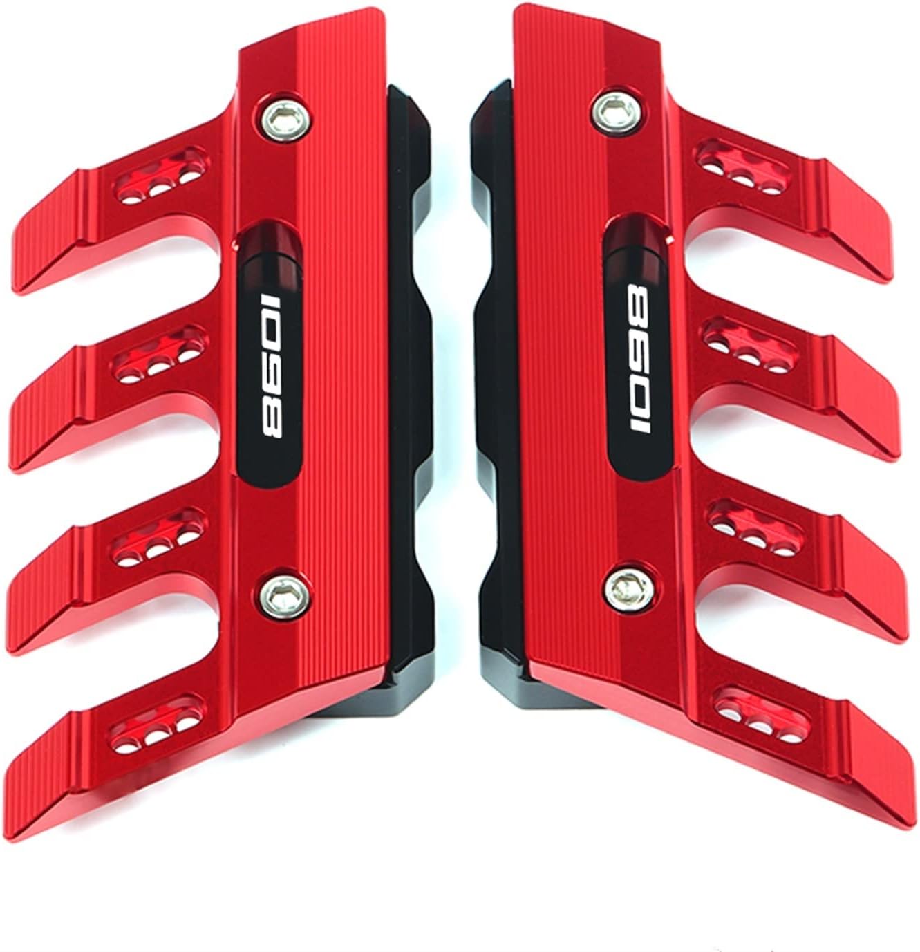 SCUUBE for Ducati 1098 Tricolor 1098S 1098R Motorcycle Mudguard Front Fork Protector Guard Block Front Fender Slider Accessories Side Guard CNC Aluminum Motorcycle Accessories (Color : Red)