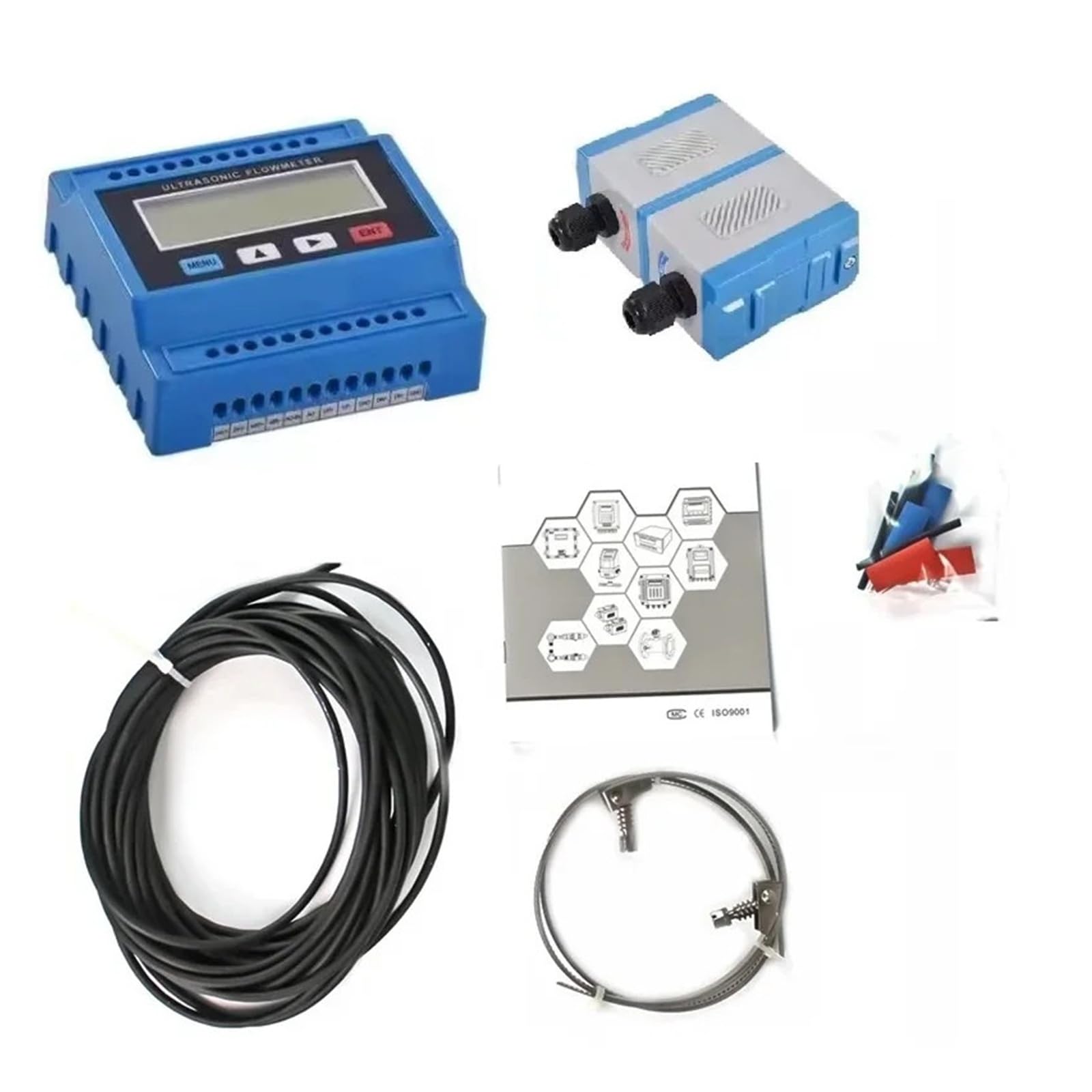 Caudalímetro ultrasónico digital TUF-2000M con transductor de abrazadera TS-2, TM-1 y TL-1. Comprobador de velocidad de agua opcional. Rango de medición DN15-6000 mm. Alta sensibilidad, bajo error(TUF