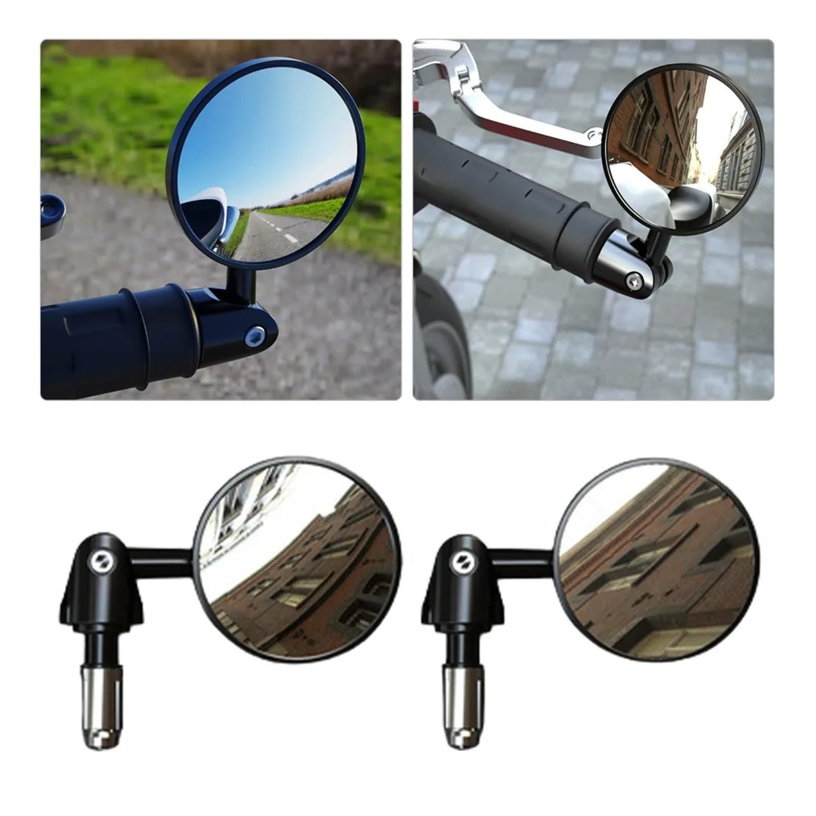 Motorcycle Mirrors Guidon De Vélo Rétroviseur Étendu Petit Miroir Aveugle Vue Large Sécurité Tournant