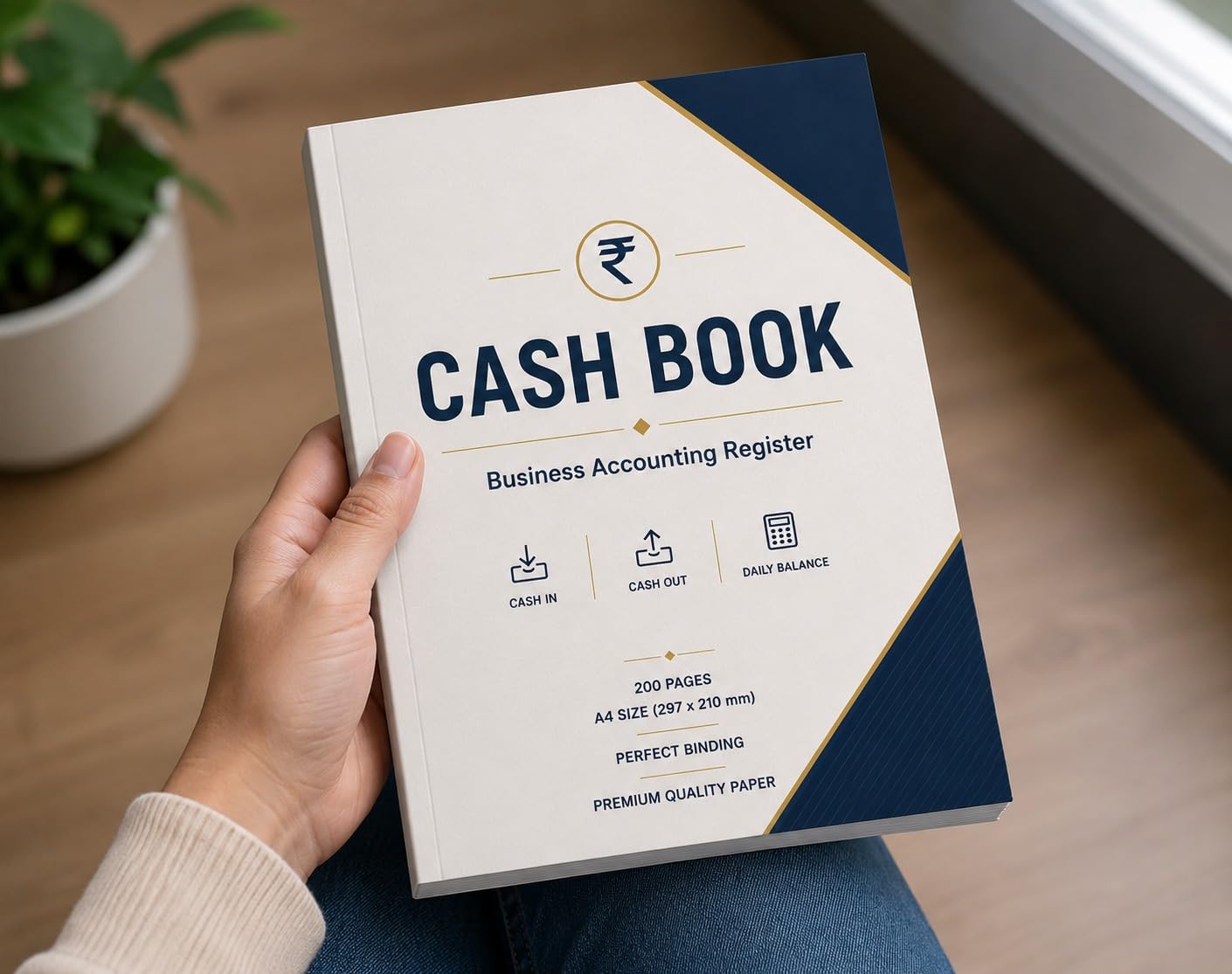 Cash Book Business Accounting Register, A4 Size (297x210 mm), 200 Pages, Perfect Binding, Daily Cash in, Cash Out and Balance Tracking for Shop, Office and Small Business-picture-14