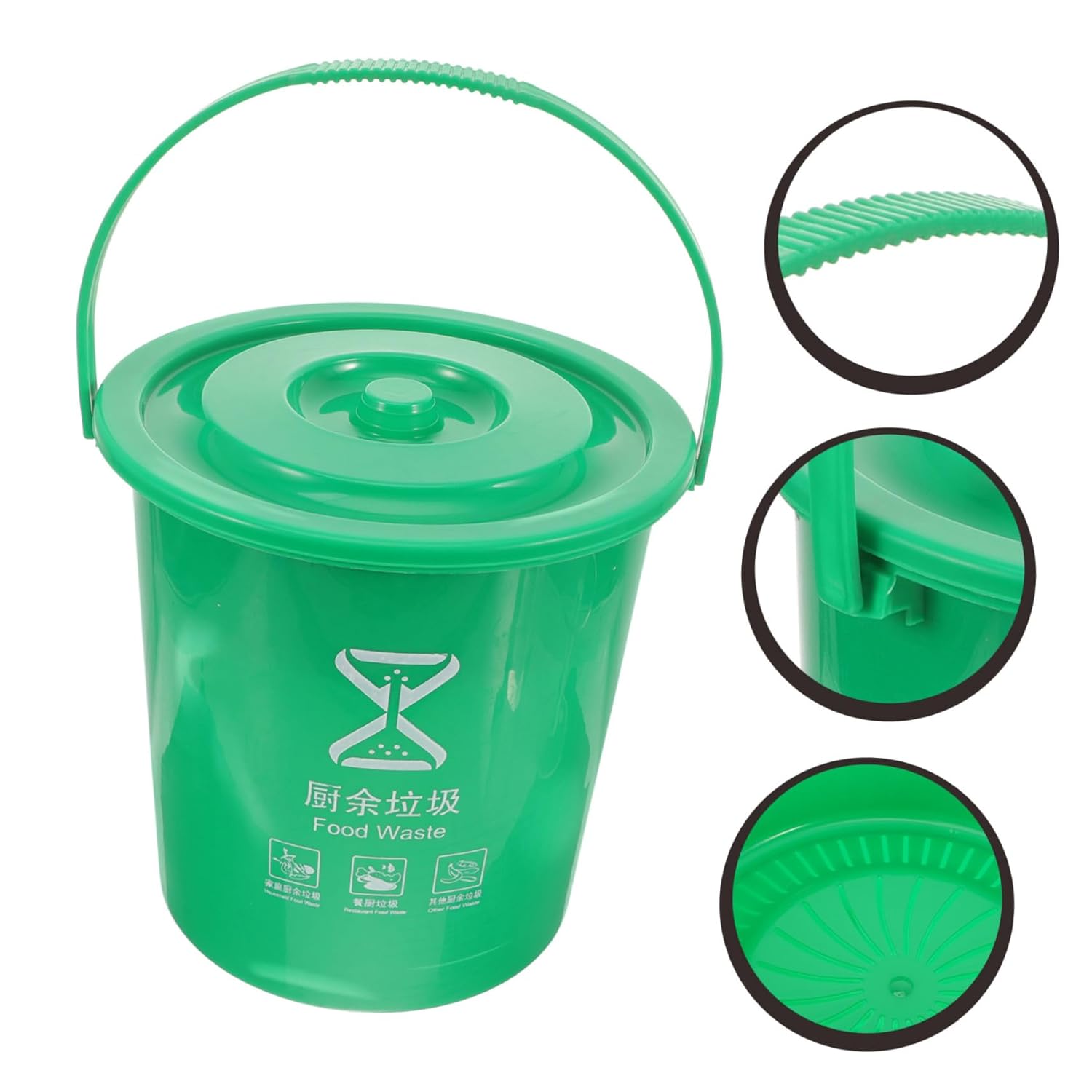Cute Kitchen Trash Can Lid Compost Bin Food Waste Bin for Kitchen Sturdy Material Easy to Move