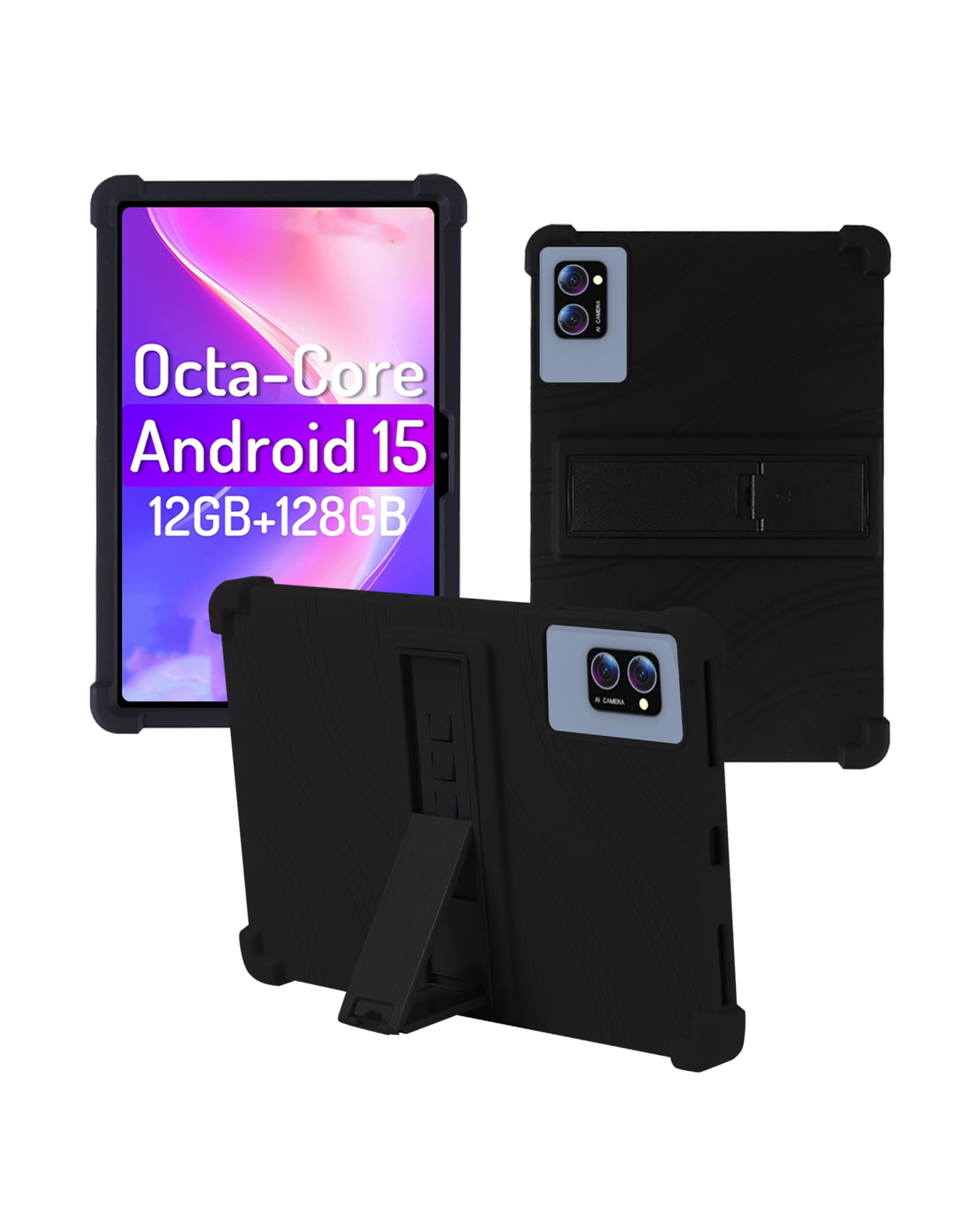 Case for LECTRUS T30W Android 15 Tablet 10.1-inch Tablets，WUNIAK Shock Proof Lightweight Stand Rubber Shell Protective Cover,Kids Friendly Soft