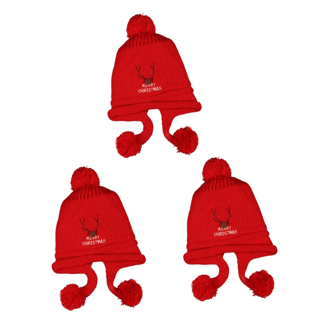SOIMISS 3 Teilige Strickmütze Für Kleinkinder Kopfbedeckung Mütze Für Kinder Strickmütze Für Kleinkinder Mädchenmütze Warme Beanie Mütze Für