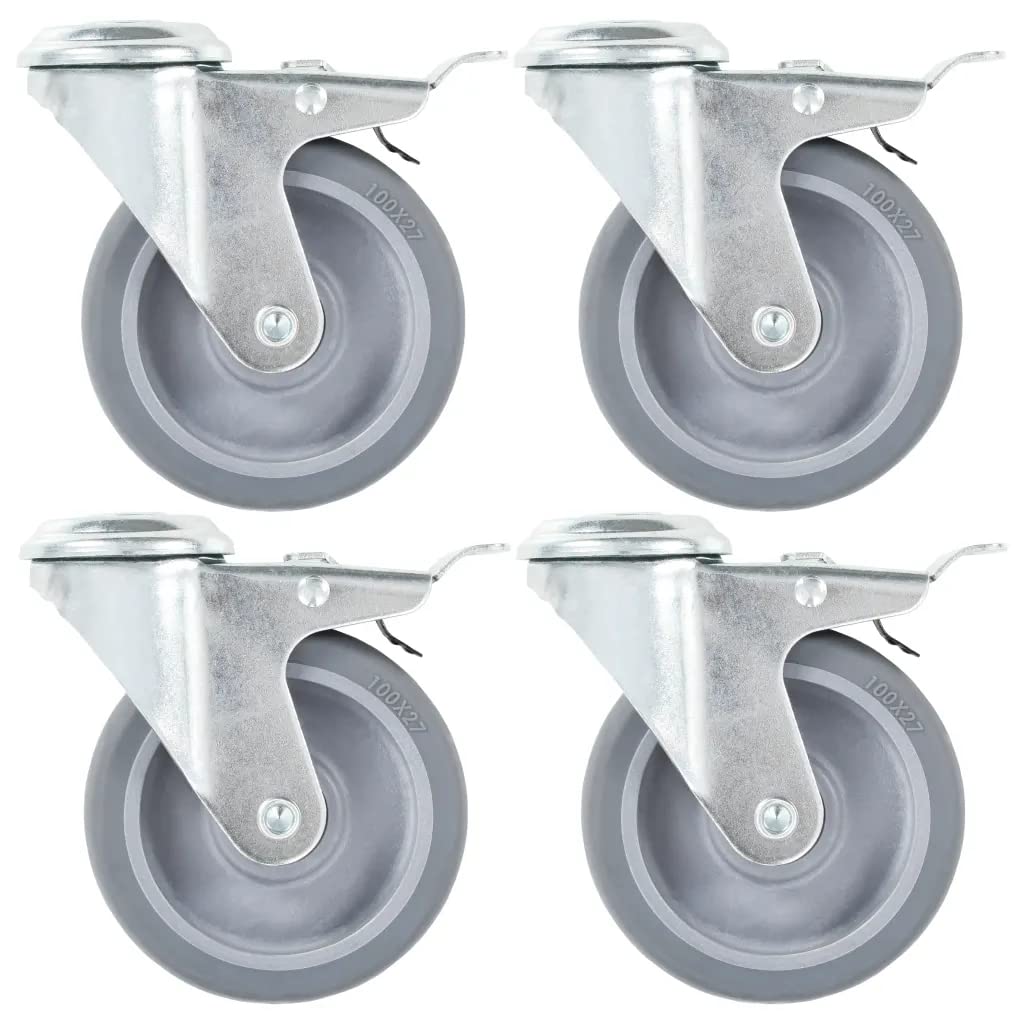 vidaXL 16 pcs Roulettes pivotantes à trou de boulon 100 mm