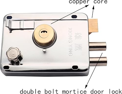 Miniatura 2 de Juego de cerraduras de puerta de acero inoxidable con llave de 4.72 x 3.35 pulgadas, cerradura de puerta exterior con cerrojo de seguridad para