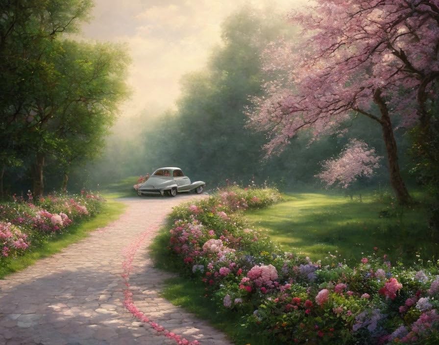 Affiches chemin de pierre et fleurs SERENDIPITP pour une ambiance sereine