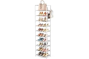 10 Tiers Narrow Shoe Rack, Sturdy Compact Entryway Storage Organizer