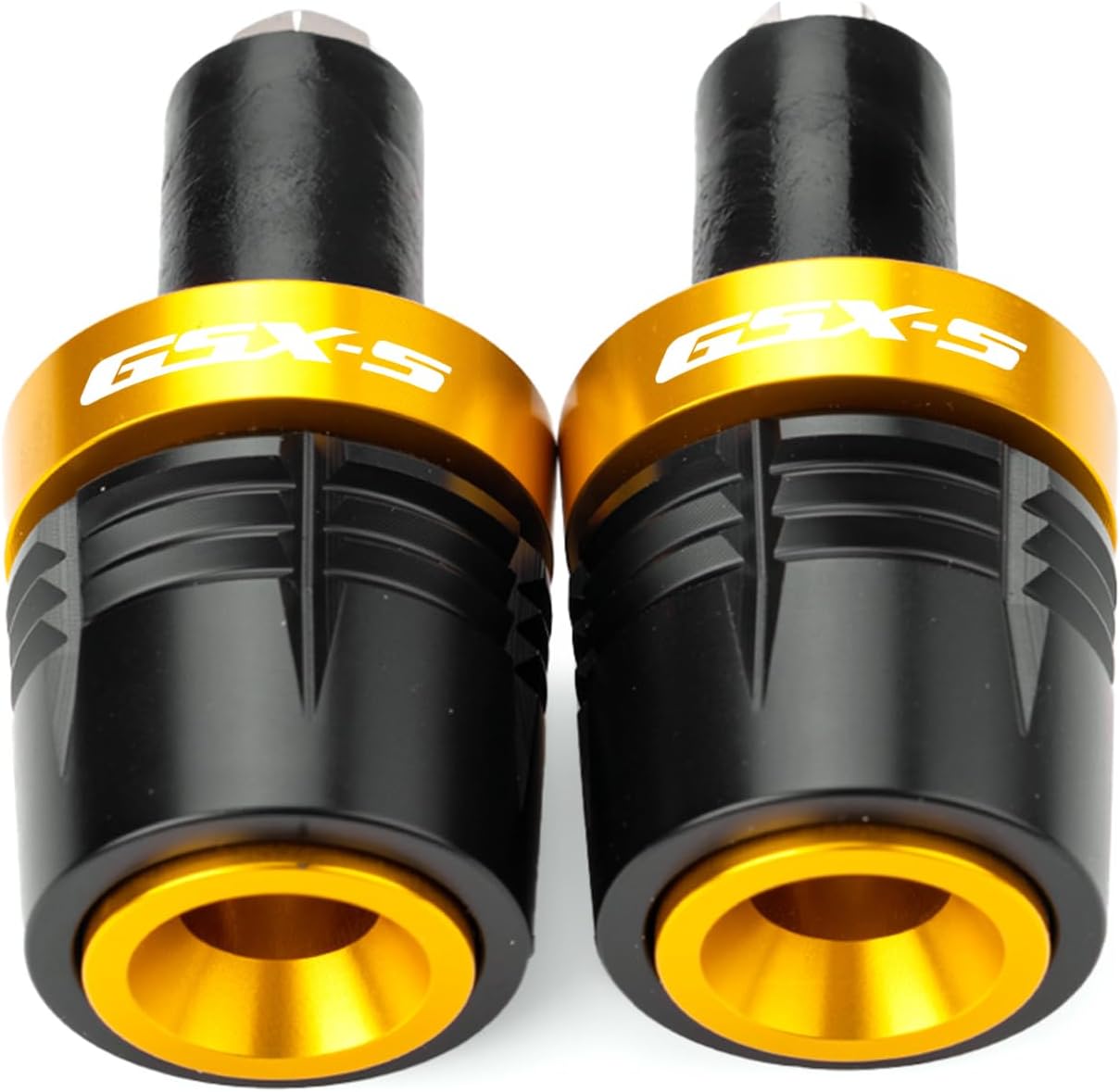 Compatible with GSXS 750 GSX S750 950 GSXS 1000 GT 1000GX 1000F GSX-S 750 Motorcycle Handle Bar Ends Grips Plug Sliders Handlebar Grips Cap (Gold)