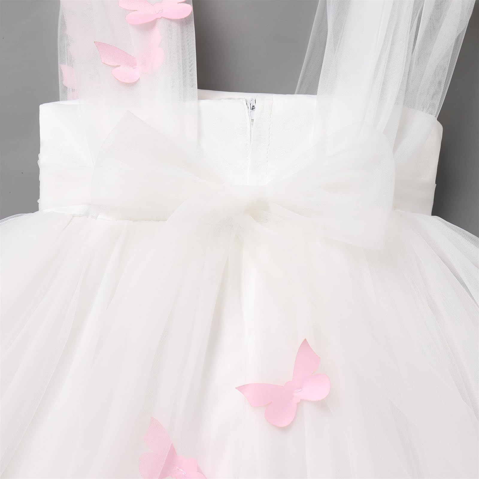 FYMNSI Robe de Fête pour Bébé Princesse Robe de Baptême Petits Enfants Papillon Robe de Fête Mariage Anniversaire Robe de Tulle Formelle Robe de Soirée