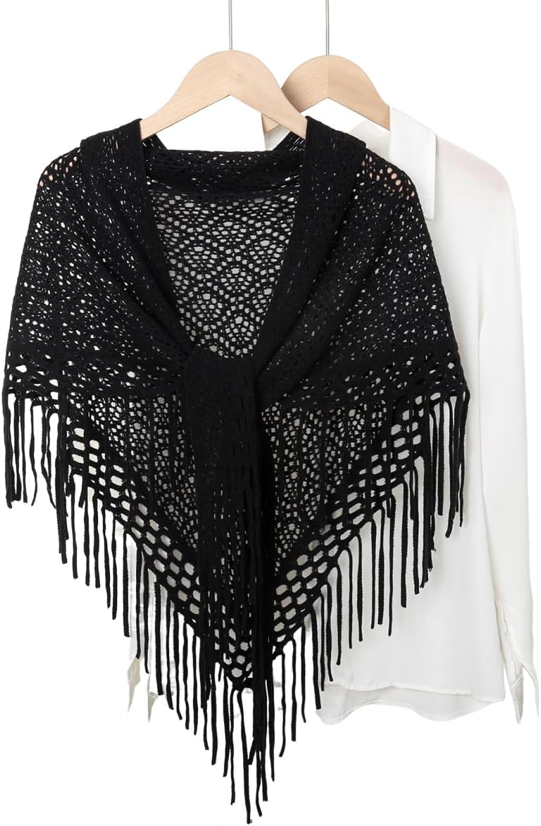 LMVERNA Knit Shawl with Tassels Fashion Scarf Multifunctional Neck Wrap - Image 5