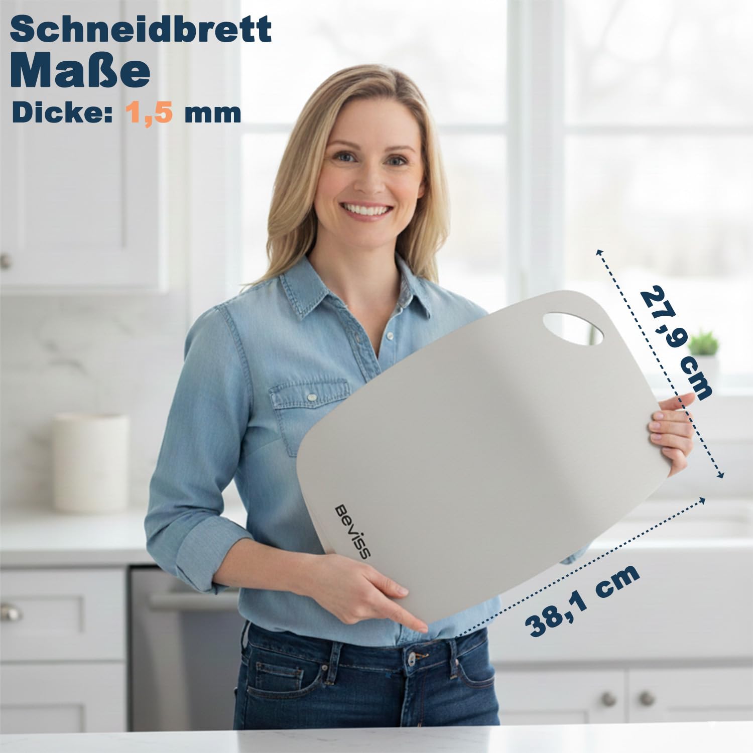 99,85% Reintitan Schneidebrett 38,1 × 27,9 cm, BPA-frei | Doppelseitig verwendbar, Spülmaschinenfest, Leicht zu reinigen, Geruchsneutral, Rostfrei