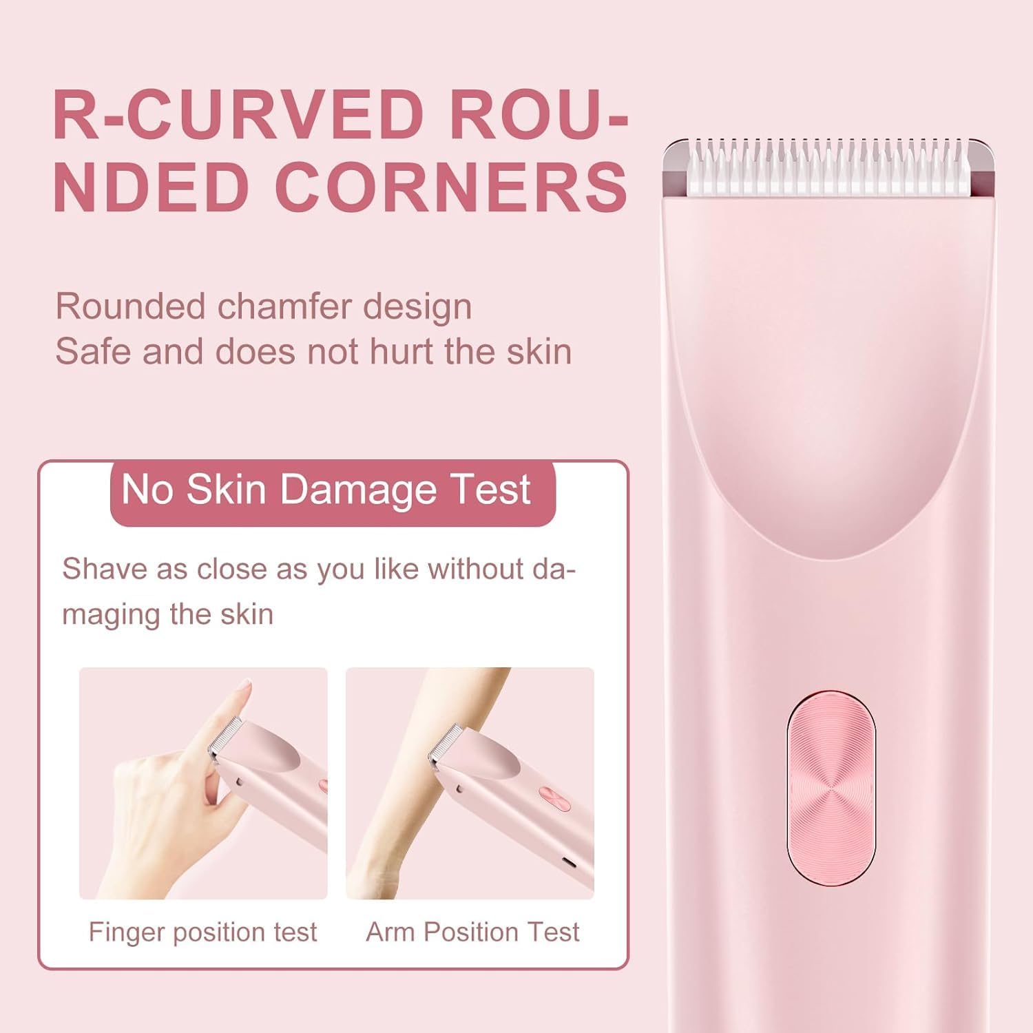 Dermave Bikini Shaver,2 in 1 Dual Head Bikini Trimmer for Women,Cordless & IPX7 Waterproof Electric Razors Wet & Dry Use,Painless Hair Removal(Light Pink)