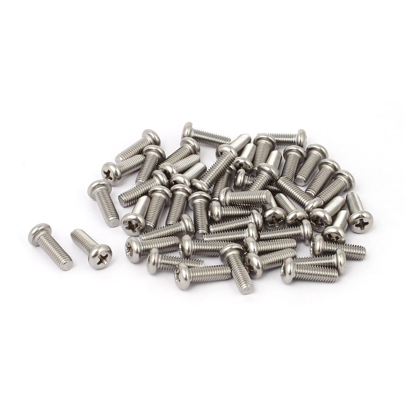 MACHSWON M5x15mm Pan Head Machine Screws 304 Stainless Steel Phillips Round Head Machine Screw Bolt 50pcs