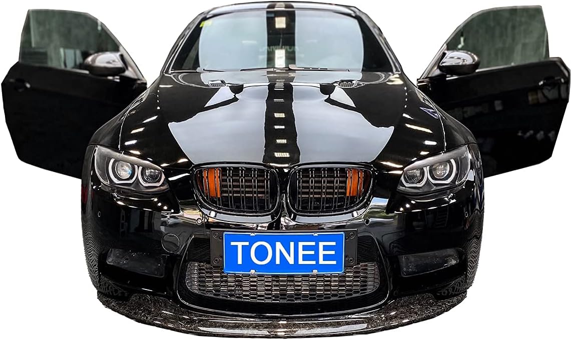 Tonee Front Kidney Grille Grill for 3 Series E92 E93 LCI Coupe 2011-2013 328i 335i 2Pcs（Not For M3） (Gloss Black)