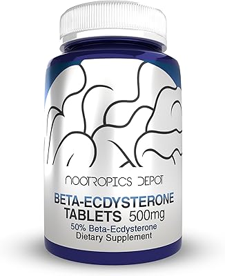 Nootropics Depot Beta Ecdysterone20-Hydroxyecdysone 50% Tablets | 500mg | Cyanotis Arachnoidea Extract | Phytoecdysteroid | 30 Count