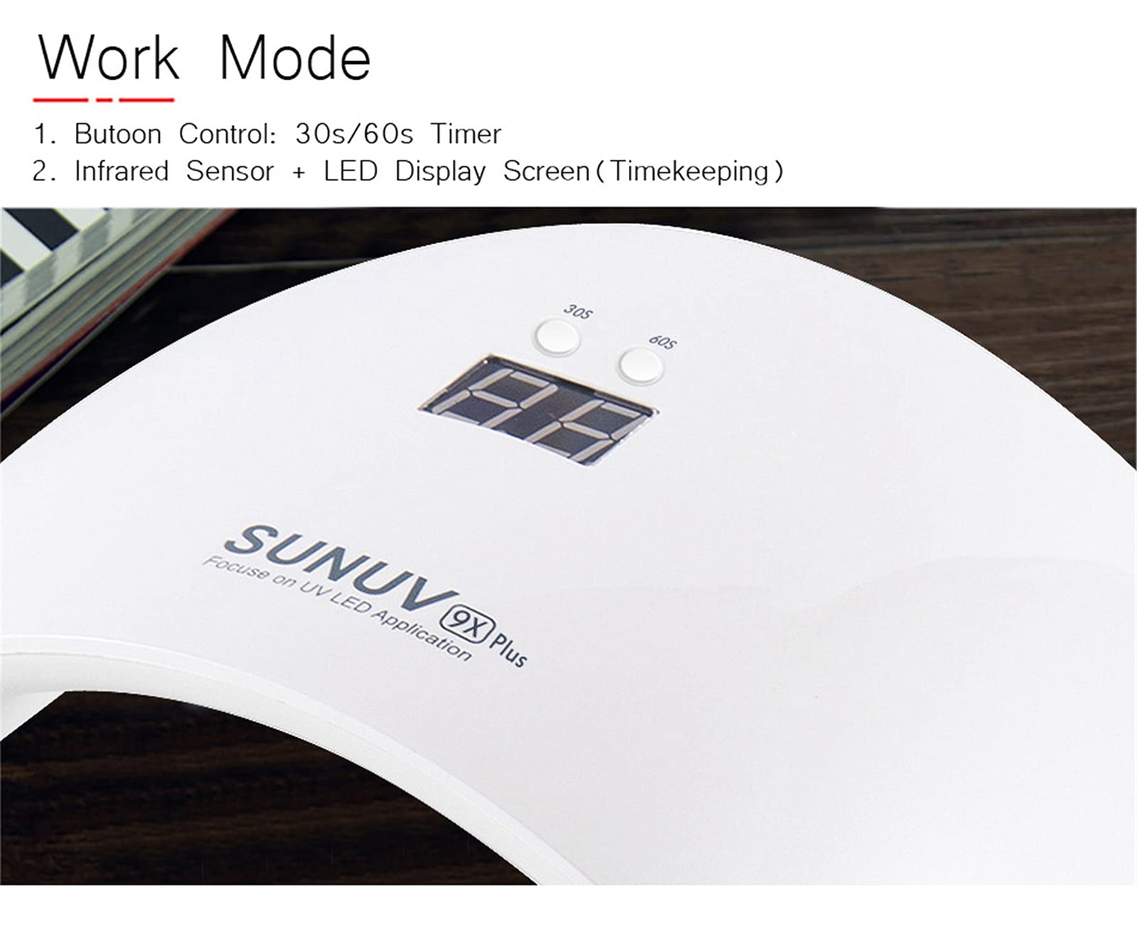 SUN9X Plus 36W Lampa do paznokci Lampa UV Suszarka do paznokci do żelu UV Gel Maszyna do paznokci w podczerwieni Zestaw timera czujnika