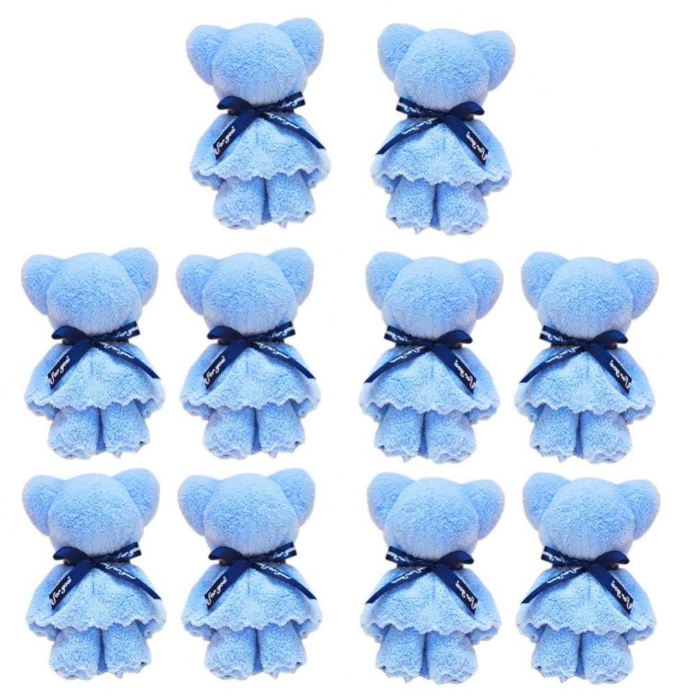 Microfiber Hand Towels 10pcs Bear Shaped Towel Cartoon Animal Hand Towel Quick-drying Towels for Kitchen Bathroom