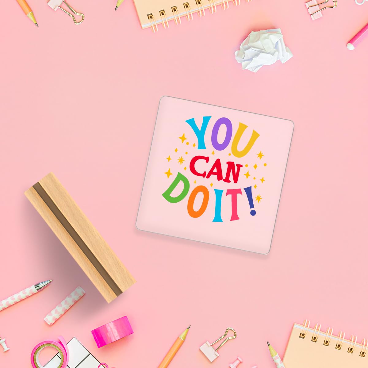 Inspirierende Schreibtischdekoration, "You Can Do It", Acryl-Schild für Klassenzimmer, Büro, Wohnheim, Regal, Tischdekoration A321