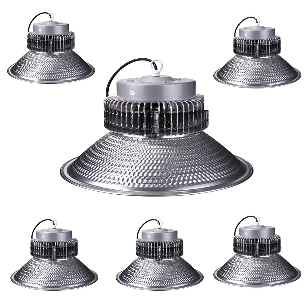 Jandei - x6 Pack Lámpara Industrial LED 200W, 20.000 LM, Taller, Naves Industriales, Gimnasios Altos, Almacén. Campana Foco Led Industrial, Luz Blanco Frío 6000K