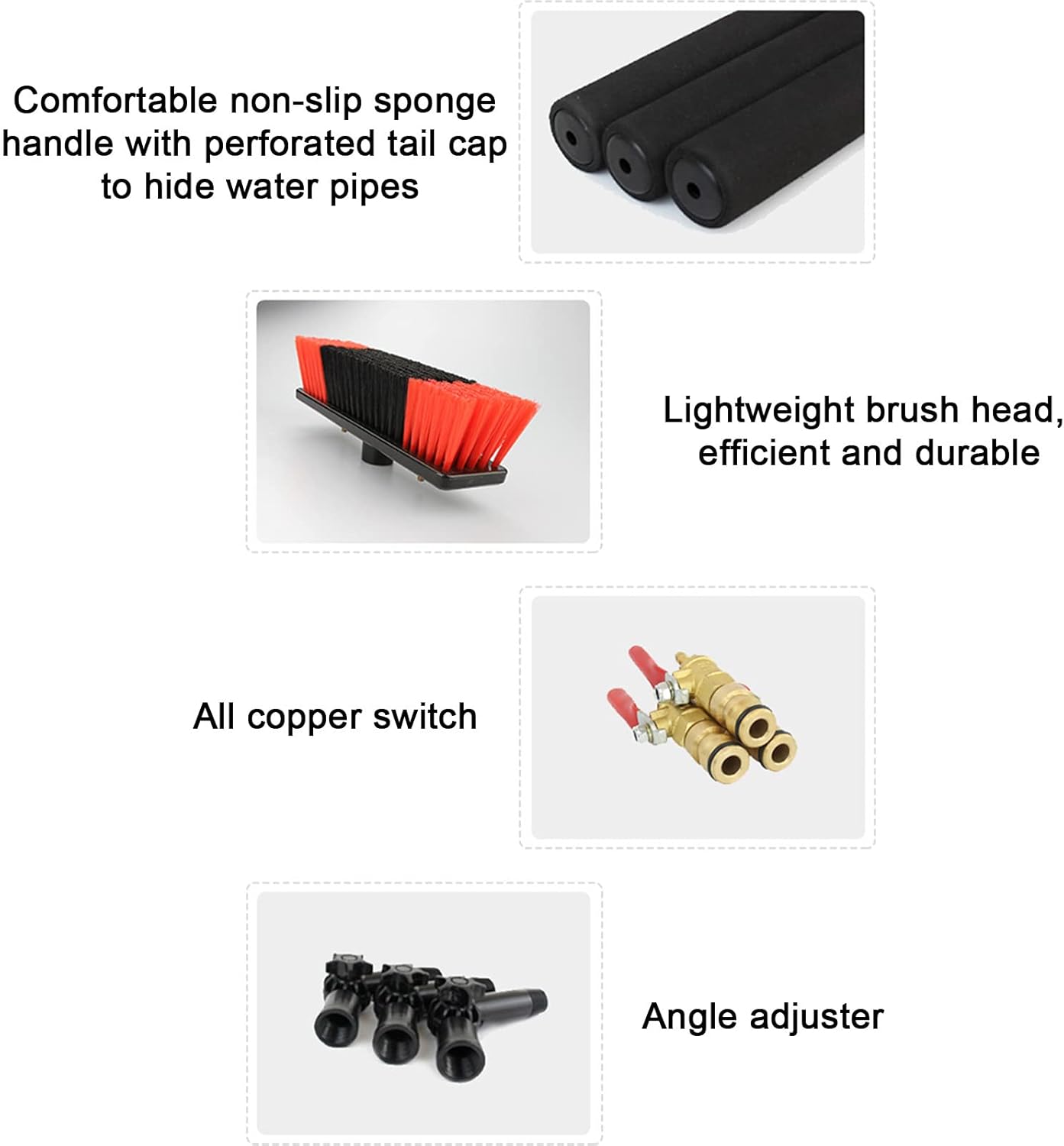 Telescopic Solar Panel Cleaning Brush Kit, Photovoltaic Panel Cleaner Tool Window Glass Cleaning Brush with Sprayer Water Fed Pole,7.2M/24FT