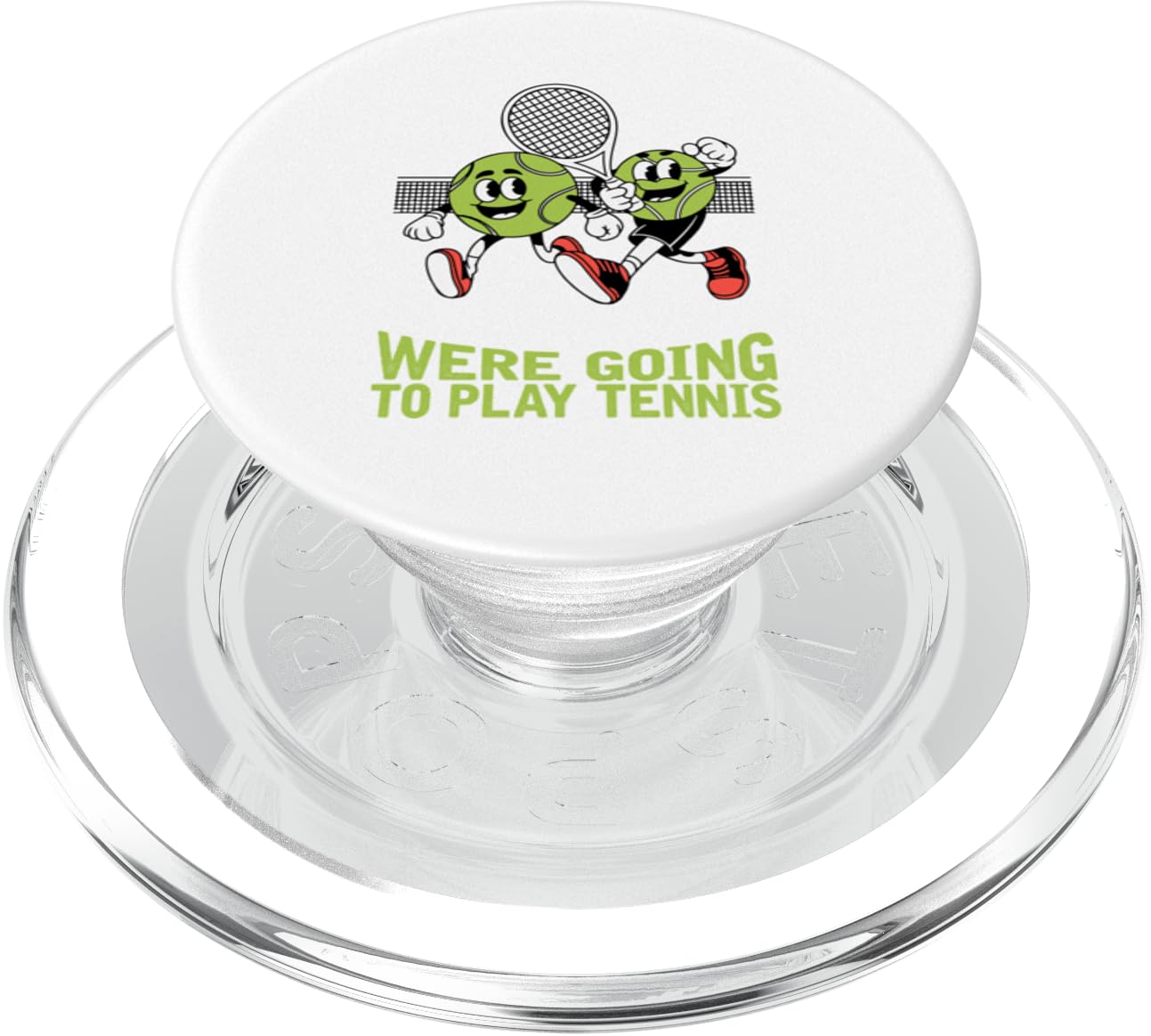 Grab Your Balls We're Going To Play Tennis PopSockets PopGrip for MagSafe, Clear
