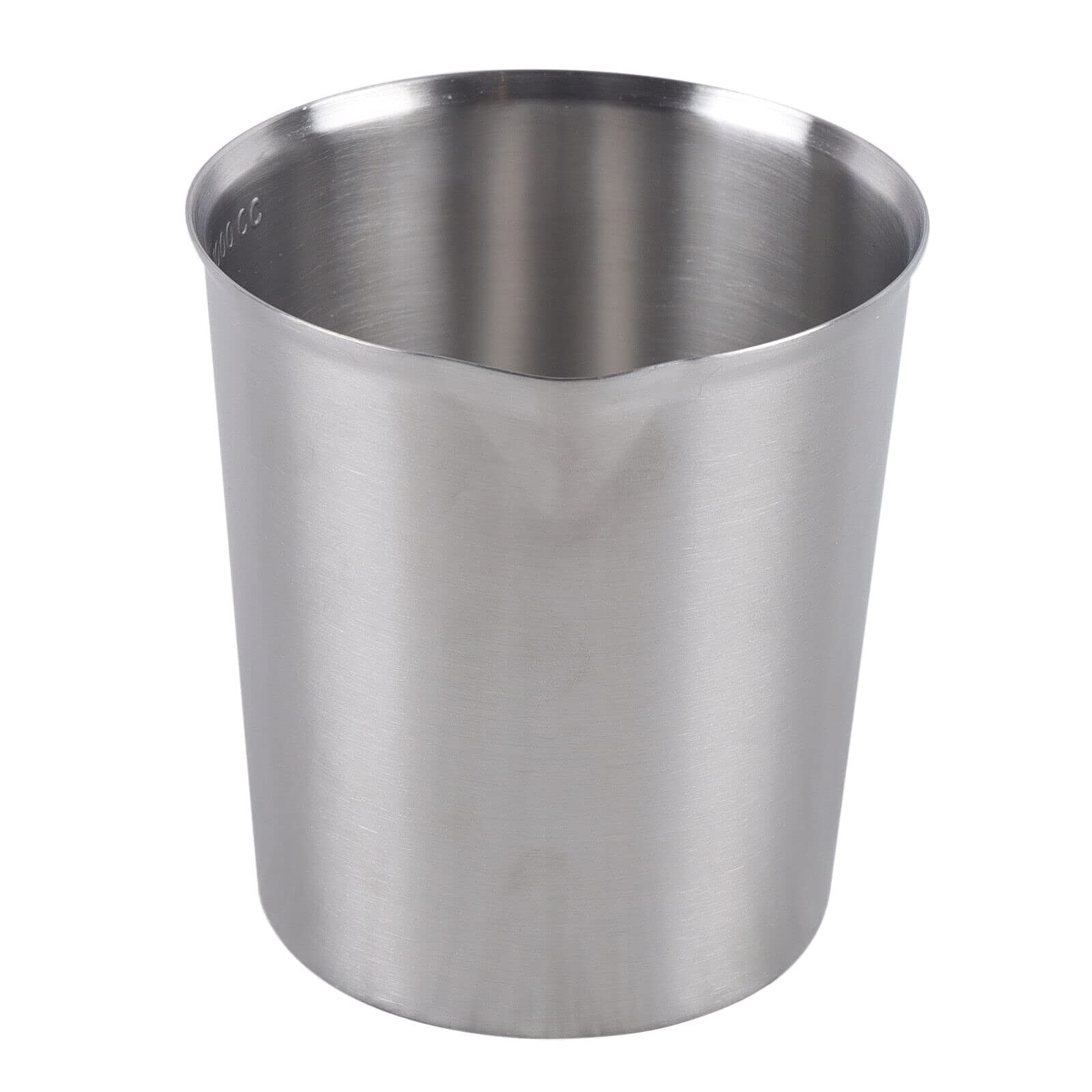 Misurino in acciaio inox, misurino da 1000 ml/1 litro, brocca per latte con marcatura con manico, con scala interna esterna, misurino, caraffa per il latte, colore: argento