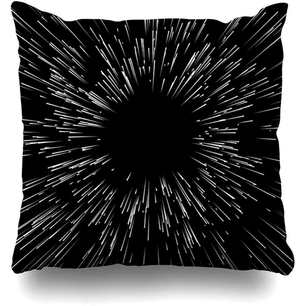 Throw Pillow Cover Square 18x18 Inch Space Warp Abstract Exploding Effect Bursting Radial Lines Blast Speed Hyperspace Hyper Burst Beams Zippered Cushion Pillow Case Home Decor Pillowcase